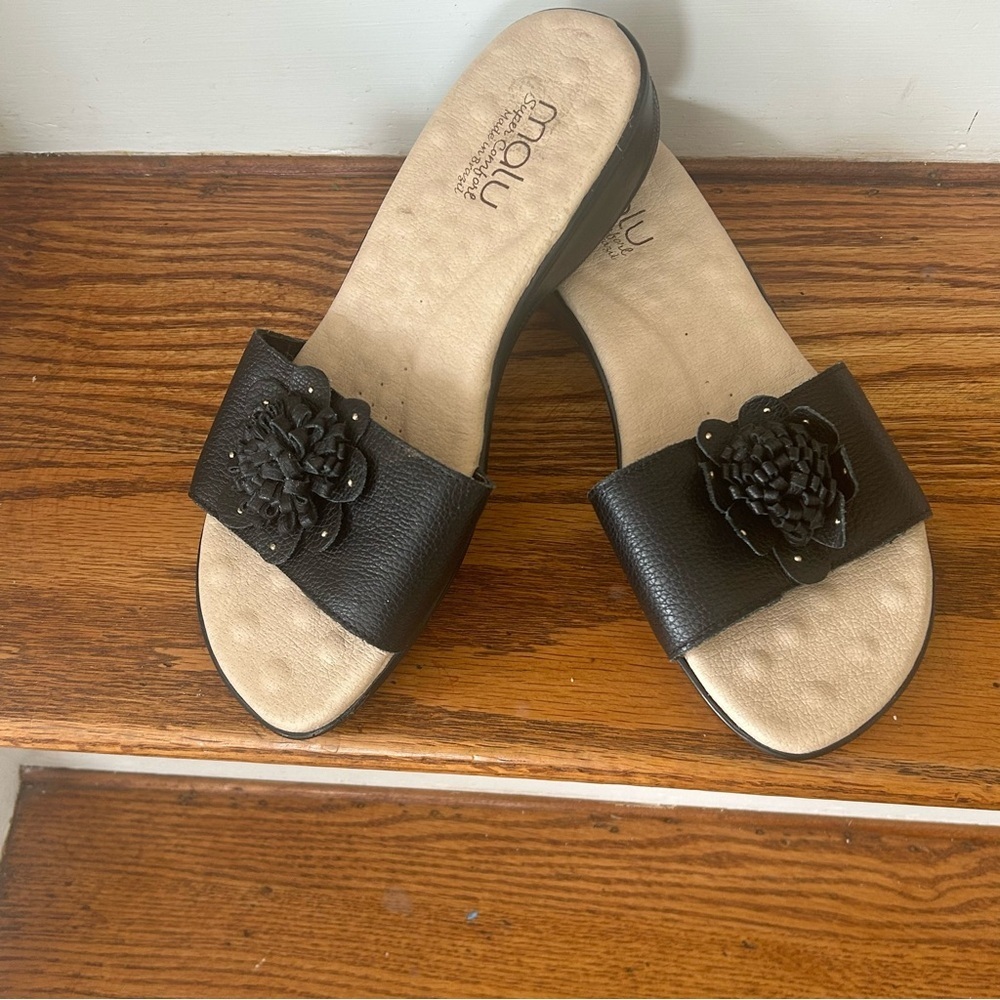 MALU Super Comfort Black Slide Sandals Sz 10 Casual Resort Minimalist Brazil - Picture 5 of 6